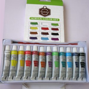 ACRYLIC PAINT 12 CLR 12ML TUBE 7112A