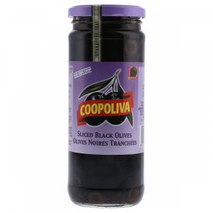COOPOLIVA PITTED BLACK OLIVE 450GM