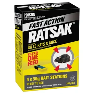 FAST ACTION RAT & MOUSE KILLER 50GM