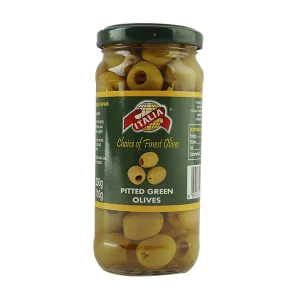 ITALIA GREEN OLIVES PITTED 230GM
