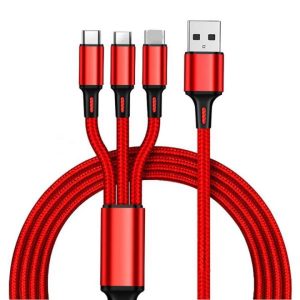 USB CABLE 3IN1 APPLE ANDROID C TYPE